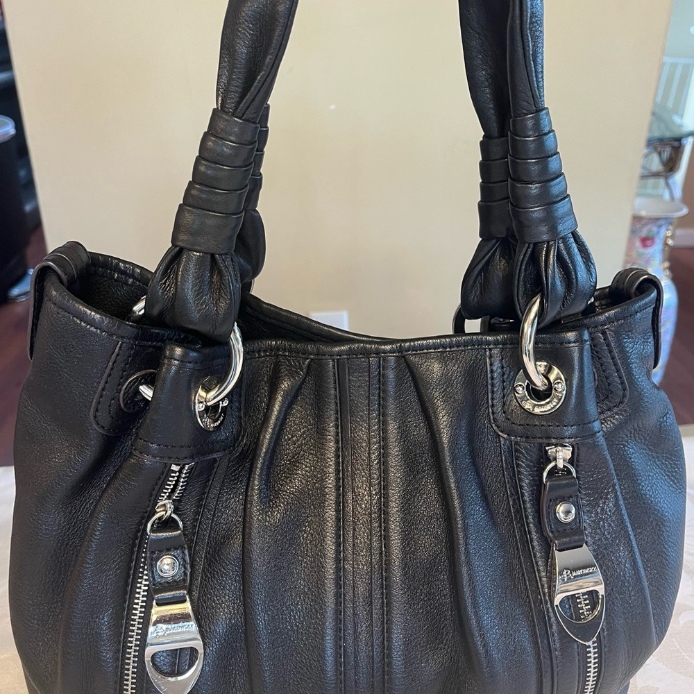 Makowsky Black Leather Shoulder Bag Purse NWOT